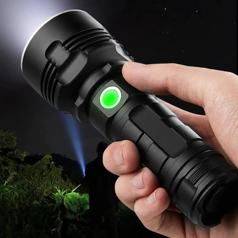 Rechargeable LED Flashlight with Xenon Beam for Outdoors