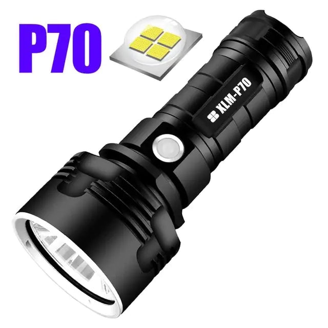 Rechargeable LED Flashlight with Xenon Beam for Outdoors