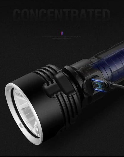 Rechargeable LED Flashlight with Xenon Beam for Outdoors