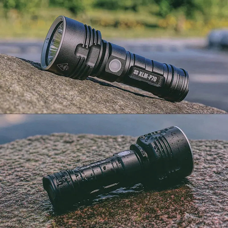 Rechargeable LED Flashlight with Xenon Beam for Outdoors